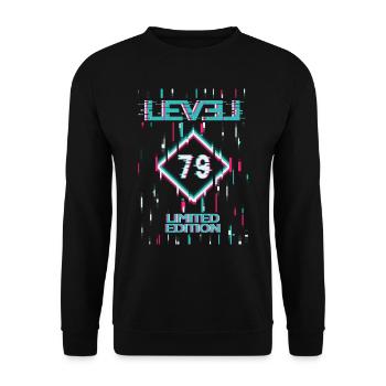 Birthday Level 79 Gaming Limited Edition Gamer - Unisex Sweatshirt - black - Front - Alina (178cm) & Michal (187cm)
