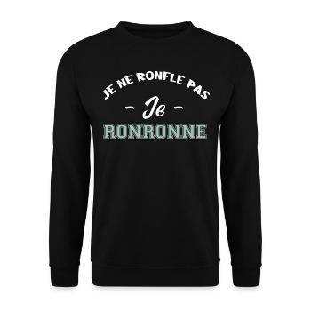 je ne ronfle pas je ronronne - Sweat-shirt Unisexe - noir - Devant - Alina (178cm) & Michal (187cm)