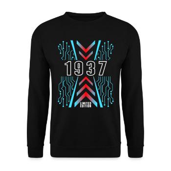 Geburtstag 1937 Gaming Limited Edition Gamer - Unisex Pullover - Schwarz - Vorne - Alina (178cm) & Michal (187cm)
