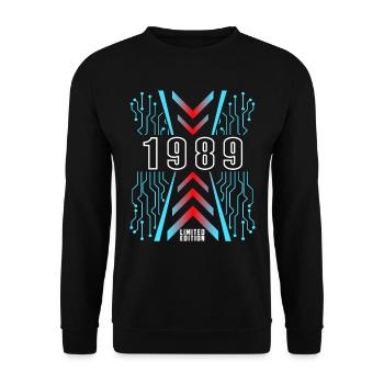 Geburtstag 1989 Gaming Limited Edition Gamer - Unisex Pullover - Schwarz - Vorne - Alina (178cm) & Michal (187cm)