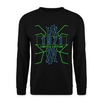 Geburtstag 1971 Gaming Limited Edition Gamer - Unisex Pullover - Schwarz - Vorne - Alina (178cm) & Michal (187cm)