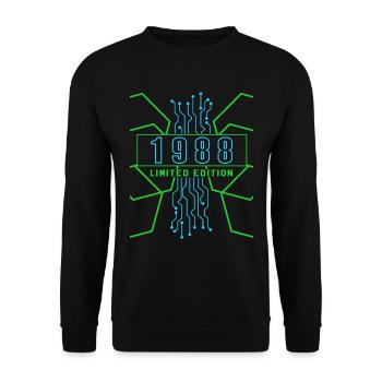Geburtstag 1988 Gaming Limited Edition Gamer - Unisex Pullover - Schwarz - Vorne - Alina (178cm) & Michal (187cm)