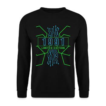 Birthday 1991 Gaming Limited Edition Gamer - Unisex Sweatshirt - black - Front - Alina (178cm) & Michal (187cm)