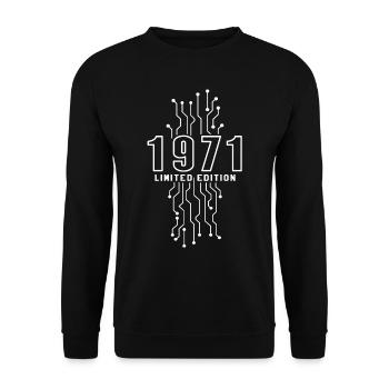 Geburtstag 1971 Gaming Limited Edition Gamer - Unisex Pullover - Schwarz - Vorne - Alina (178cm) & Michal (187cm)