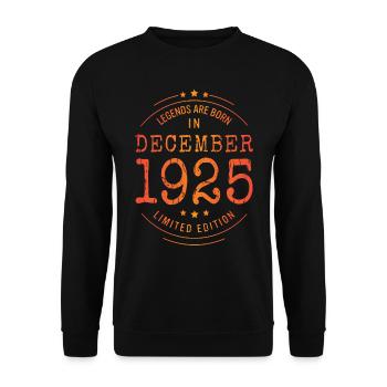 Geburtstag Dezember 1925 Limited Edition Vintage - Unisex Pullover - Schwarz - Vorne - Alina (178cm) & Michal (187cm)