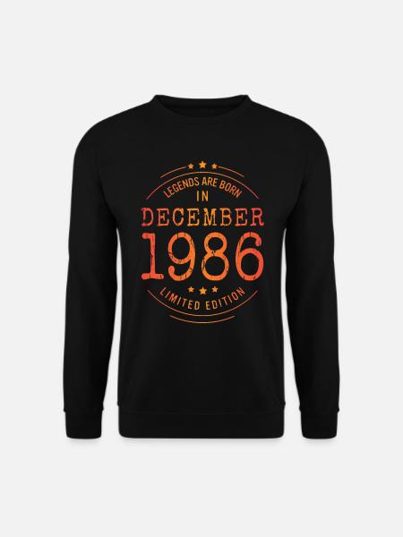 Geburtstag Dezember 1986 Limited Edition Vintage - Unisex Pullover - Schwarz