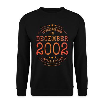 Birthday December 2002 Limited Edition Vintage - Unisex Sweatshirt - black - Front - Alina (178cm) & Michal (187cm)