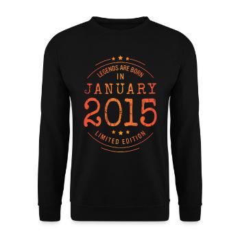 Anniversaire Janvier 2015 Edition Limitée Millésime - Sweat-shirt Unisexe - noir - Devant - Alina (178cm) & Michal (187cm)
