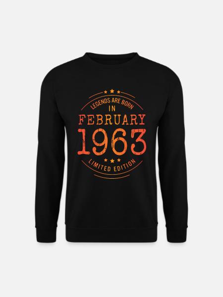 Geburtstag Februar 1963 Limited Edition Vintage - Unisex Pullover - Schwarz