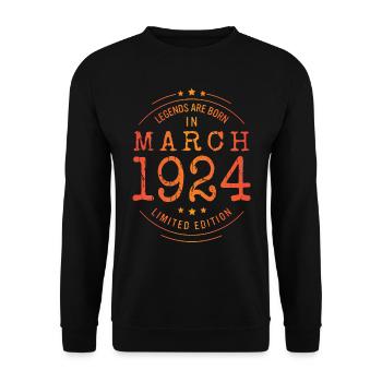 Anniversaire Mars 1924 Edition Limitée Millésime - Sweat-shirt Unisexe - noir - Devant - Alina (178cm) & Michal (187cm)