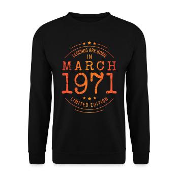 Anniversaire Mars 1971 Edition Limitée Millésime - Sweat-shirt Unisexe - noir - Devant - Alina (178cm) & Michal (187cm)