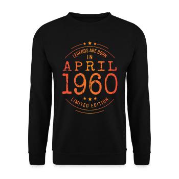 Anniversaire Avril 1960 Edition Limitée Millésime - Sweat-shirt Unisexe - noir - Devant - Alina (178cm) & Michal (187cm)