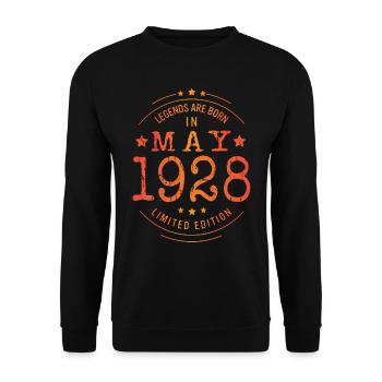 Geburtstag Mai 1928 Limited Edition Vintage - Unisex Pullover - Schwarz - Vorne - Alina (178cm) & Michal (187cm)