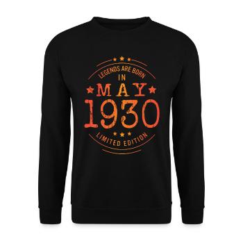Birthday May 1930 Limited Edition Vintage - Unisex Sweatshirt - black - Front - Alina (178cm) & Michal (187cm)