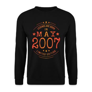Birthday May 2007 Limited Edition Vintage - Unisex Sweatshirt - black - Front - Alina (178cm) & Michal (187cm)