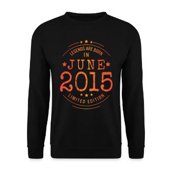 Anniversaire Juin 2015 Edition Limitée Millésime - Sweat-shirt Unisexe - noir - Devant - Alina (178cm) & Michal (187cm)