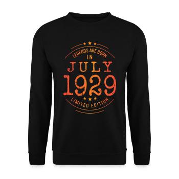 Geburtstag Juli 1929 Limited Edition Vintage - Unisex Pullover - Schwarz - Vorne - Alina (178cm) & Michal (187cm)