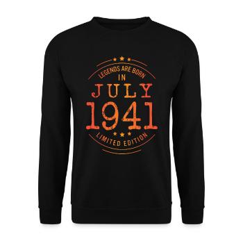 Birthday July 1941 Limited Edition Vintage - Unisex Sweatshirt - black - Front - Alina (178cm) & Michal (187cm)