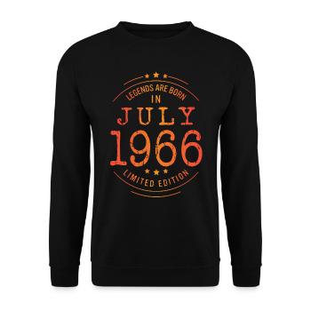 Birthday July 1966 Limited Edition Vintage - Unisex Sweatshirt - black - Front - Alina (178cm) & Michal (187cm)