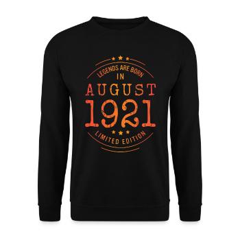 Birthday August 1921 Limited Edition Vintage - Unisex Sweatshirt - black - Front - Alina (178cm) & Michal (187cm)