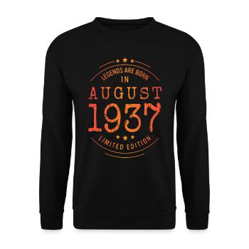Birthday August 1937 Limited Edition Vintage - Unisex Sweatshirt - black - Front - Alina (178cm) & Michal (187cm)