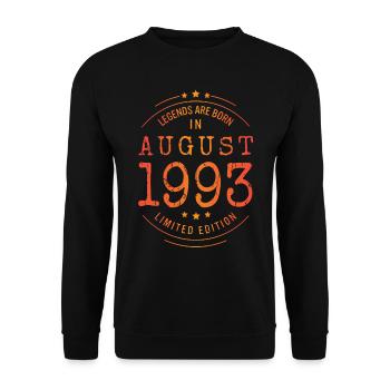 Anniversaire Août 1993 Edition Limitée Millésime - Sweat-shirt Unisexe - noir - Devant - Alina (178cm) & Michal (187cm)