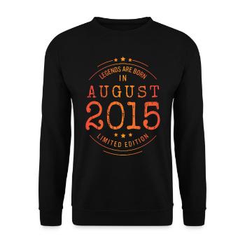 Anniversaire Août 2015 Edition Limitée Millésime - Sweat-shirt Unisexe - noir - Devant - Alina (178cm) & Michal (187cm)