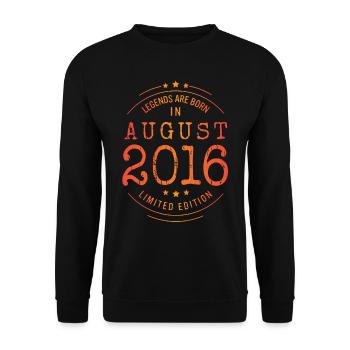 Birthday August 2016 Limited Edition Vintage - Unisex Sweatshirt - black - Front - Alina (178cm) & Michal (187cm)