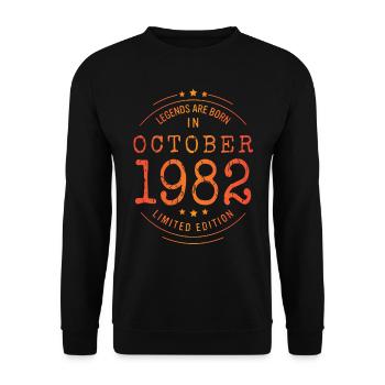 Anniversaire Octobre 1982 Edition Limitée Millésime - Sweat-shirt Unisexe - noir - Devant - Alina (178cm) & Michal (187cm)