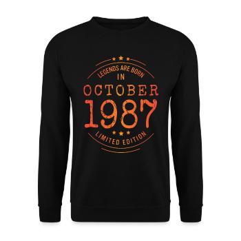 Birthday October 1987 Limited Edition Vintage - Unisex Sweatshirt - black - Front - Alina (178cm) & Michal (187cm)