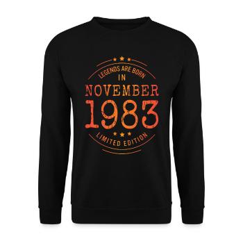 Birthday November 1983 Limited Edition Vintage - Unisex Sweatshirt - black - Front - Alina (178cm) & Michal (187cm)