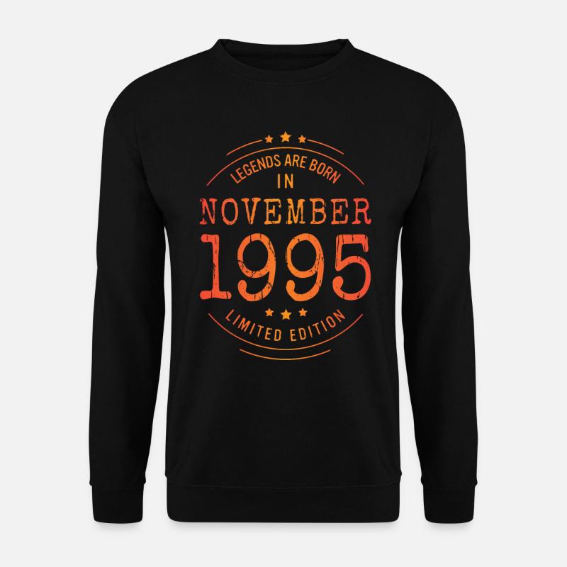 Geburtstag November 1995 Limited Edition Vintage - Unisex Pullover - Schwarz