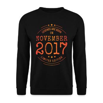 Birthday November 2017 Limited Edition Vintage - Unisex Sweatshirt - black - Front - Alina (178cm) & Michal (187cm)