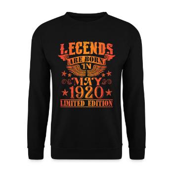 Geburtstag Mai 1920 Limited Edition Vintage - Unisex Pullover - Schwarz - Vorne - Alina (178cm) & Michal (187cm)