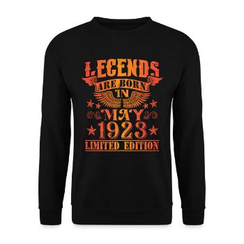 Anniversaire Mai 1923 Edition Limitée Millésime - Sweat-shirt Unisexe - noir - Devant - Alina (178cm) & Michal (187cm)