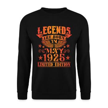 Geburtstag Mai 1925 Limited Edition Vintage - Unisex Pullover - Schwarz - Vorne - Alina (178cm) & Michal (187cm)