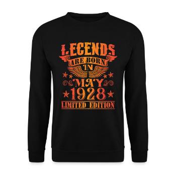 Geburtstag Mai 1928 Limited Edition Vintage - Unisex Pullover - Schwarz - Vorne - Alina (178cm) & Michal (187cm)
