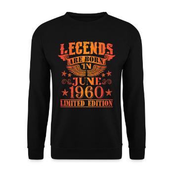 Anniversaire Juin 1960 Edition Limitée Millésime - Sweat-shirt Unisexe - noir - Devant - Alina (178cm) & Michal (187cm)