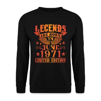 Anniversaire Juin 1971 Edition Limitée Millésime - Sweat-shirt Unisexe - noir - Devant - Alina (178cm) & Michal (187cm)
