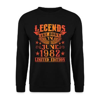 Anniversaire Juin 1982 Edition Limitée Millésime - Sweat-shirt Unisexe - noir - Devant - Alina (178cm) & Michal (187cm)