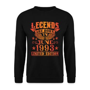 Anniversaire Juin 1993 Edition Limitée Millésime - Sweat-shirt Unisexe - noir - Devant - Alina (178cm) & Michal (187cm)