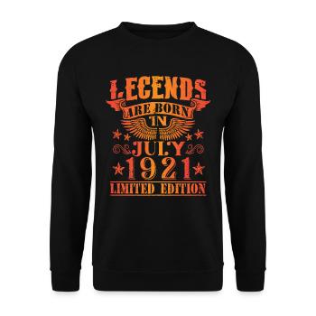 Geburtstag Juli 1921 Limited Edition Vintage - Unisex Pullover - Schwarz - Vorne - Alina (178cm) & Michal (187cm)