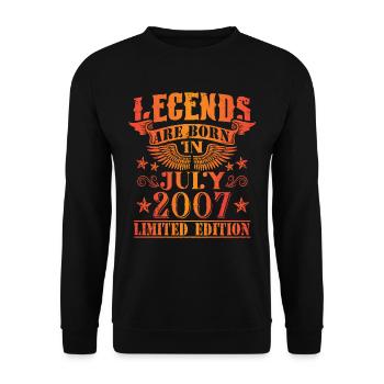 Birthday July 2007 Limited Edition Vintage - Unisex Sweatshirt - black - Front - Alina (178cm) & Michal (187cm)