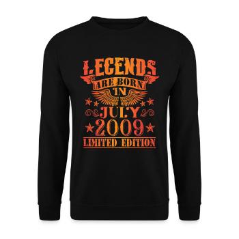 Birthday July 2009 Limited Edition Vintage - Unisex Sweatshirt - black - Front - Alina (178cm) & Michal (187cm)