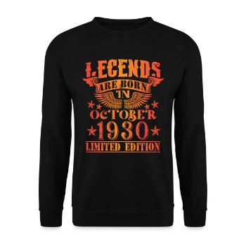 Anniversaire Octobre 1930 Edition Limitée Millésime - Sweat-shirt Unisexe - noir - Devant - Alina (178cm) & Michal (187cm)