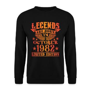Anniversaire Octobre 1982 Edition Limitée Millésime - Sweat-shirt Unisexe - noir - Devant - Alina (178cm) & Michal (187cm)