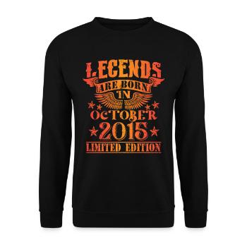 Anniversaire Octobre 2015 Edition Limitée Millésime - Sweat-shirt Unisexe - noir - Devant - Alina (178cm) & Michal (187cm)