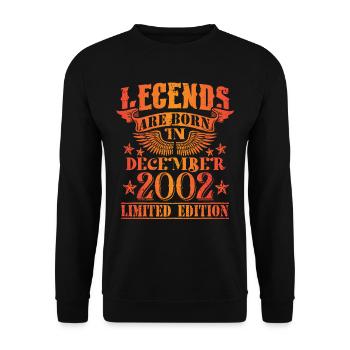 Birthday December 2002 Limited Edition Vintage - Unisex Sweatshirt - black - Front - Alina (178cm) & Michal (187cm)