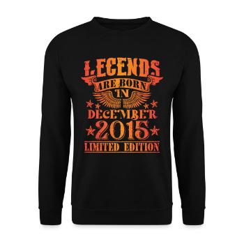 Anniversaire Décembre 2015 Edition Limitée Millésime - Sweat-shirt Unisexe - noir - Devant - Alina (178cm) & Michal (187cm)