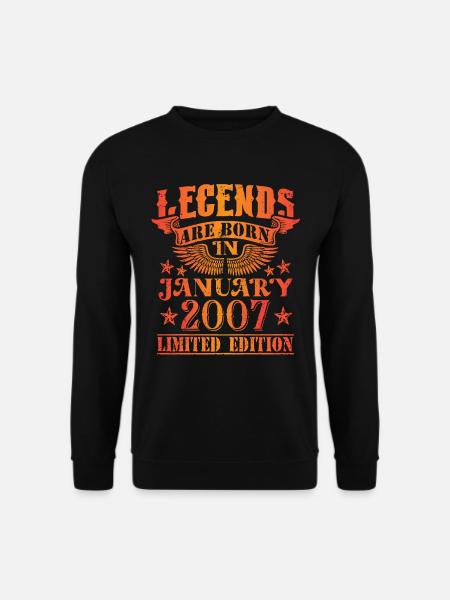 Geburtstag Januar 2007 Limited Edition Vintage - Unisex Pullover - Schwarz